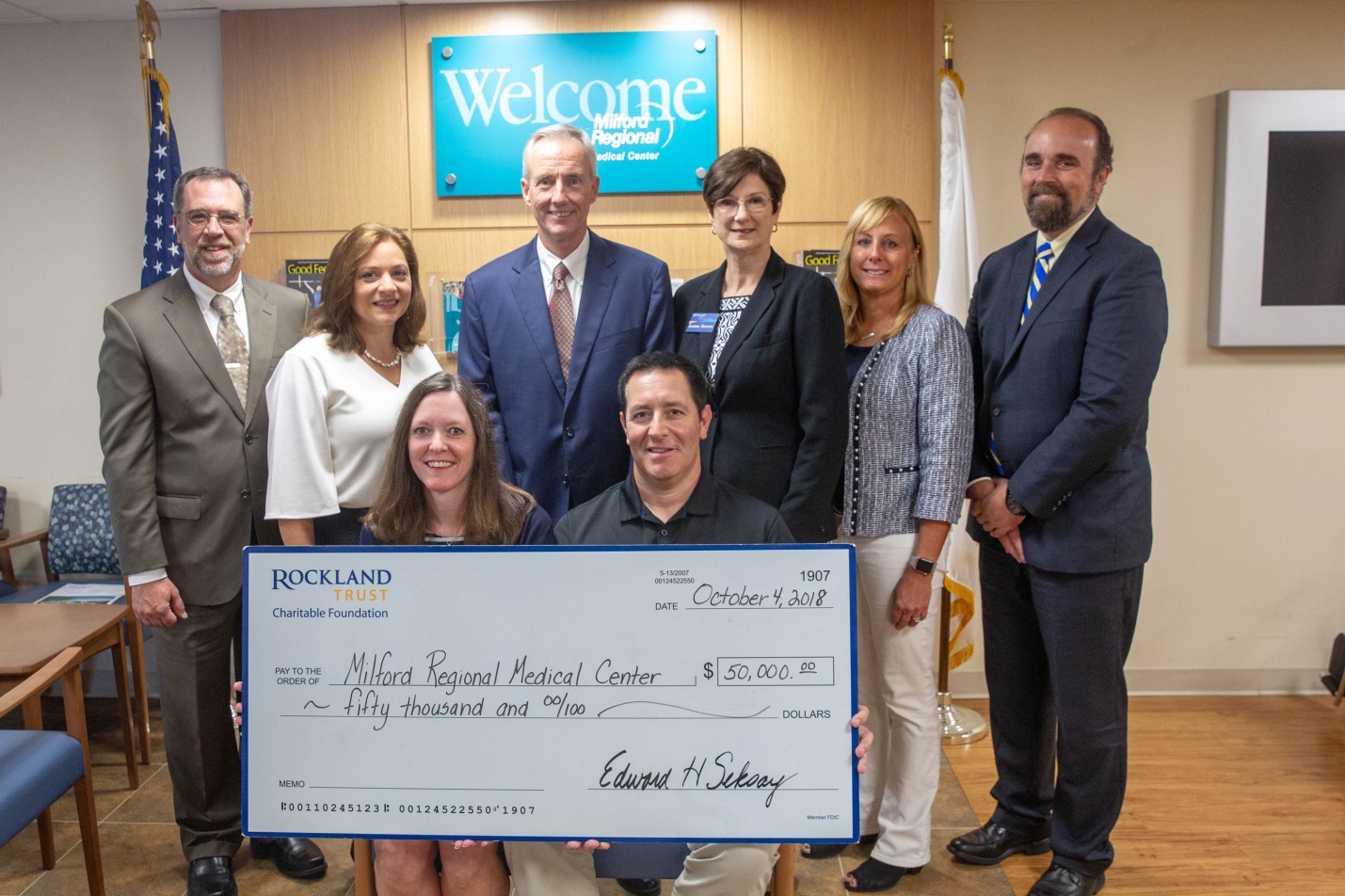 Rockland Trust Charitable Foundation Donates $50,000 to Milford Regional Healthcare Foundation