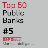 Recognized in 2023 as #5 on the list of Top 50 Public Banks.