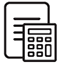icon showing tax document and calculator
