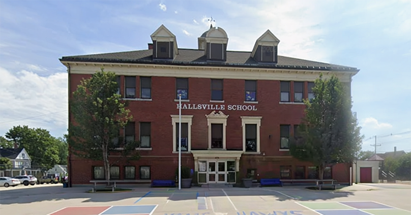 Historic Hallsville School at 275 Jewett Street in Manchester, New Hampshire.