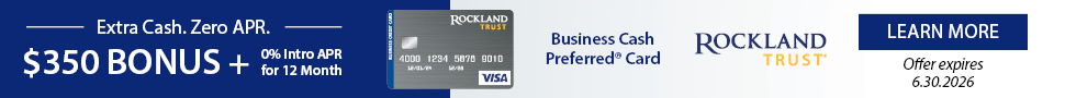 Rockland Trust offers business a special promo for credit cards.