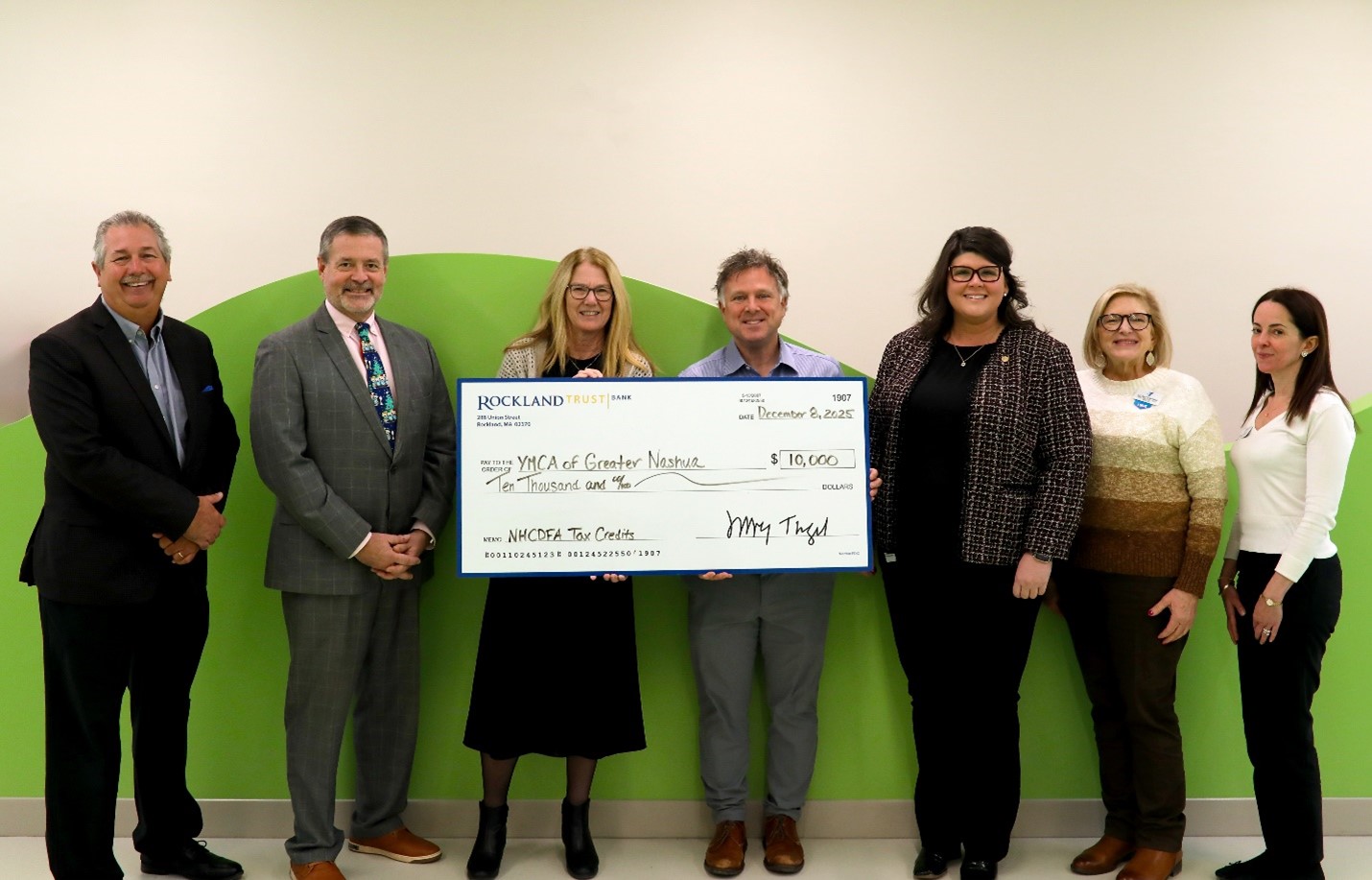 YMCA of Greater Nashua Receives Rockland Trust Grant to Support Merrimack YMCA Early Education Center Transformation and Expansion.