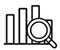icon showing magnifying glass with chart